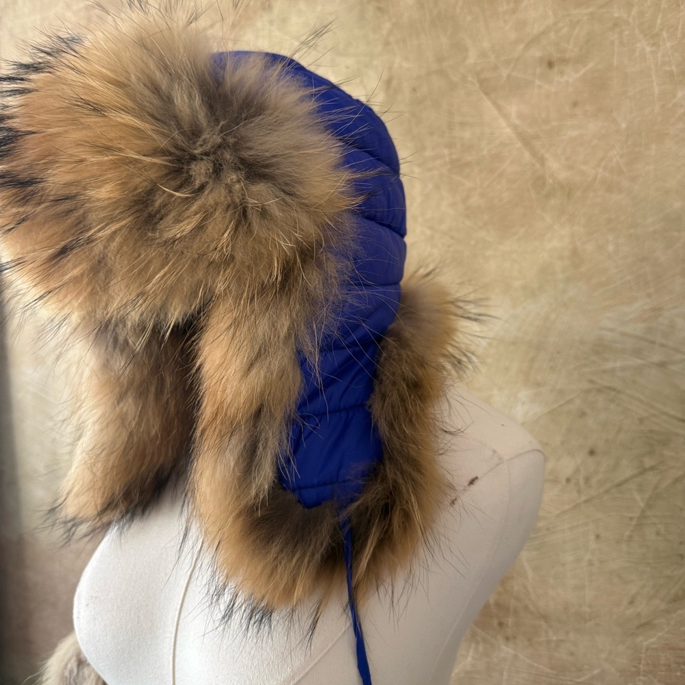 Raccoon Fur-Trimmed Women's Winter Hat